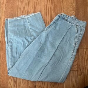 Anthropologie Blue Featherweight Wide-Leg Denim Jeans